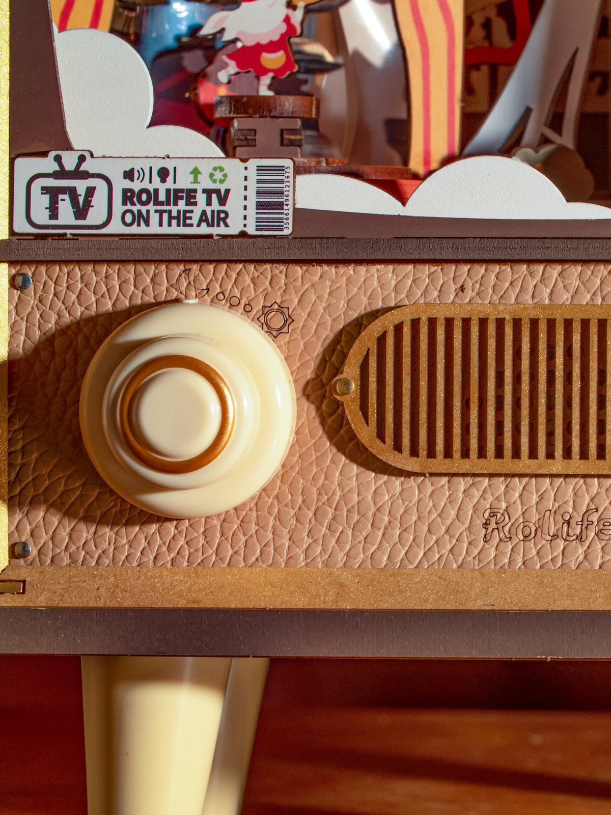 Sunset Carnival Wood Music Box Night Light — Retro TV Carnival Scene – view 6