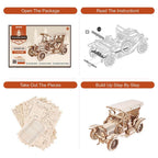 Vintage Car 1:15 Wooden Model Kit — Natural Wood, 20 cm – view 5