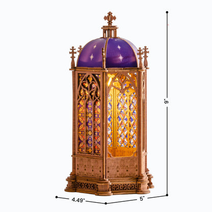 Wooden-Town - Starry Dome Cathedral 3D Wooden Puzzle Kit with LED Light