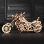 Cruiser Motorcycle Wooden Model Kit — Natural Wood, Wind-Up Engine – view 6