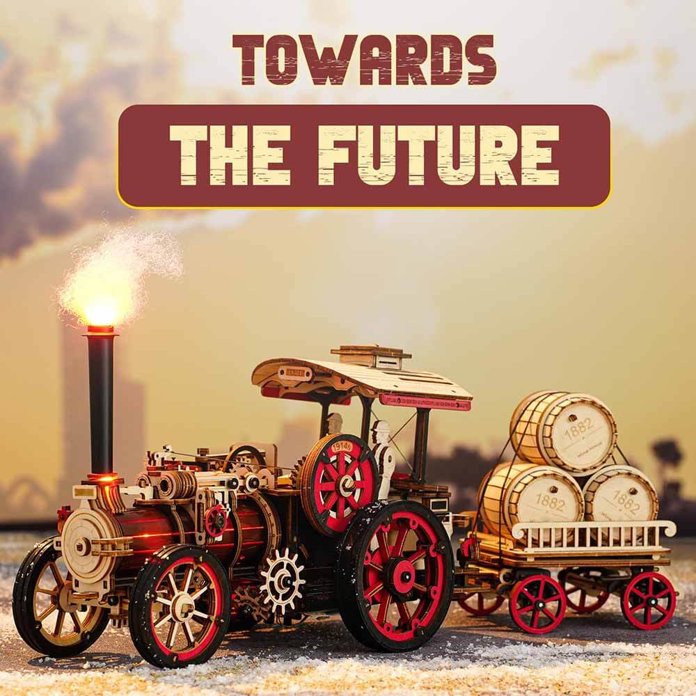 Steam Engine Wooden Locomotive Model – view 9