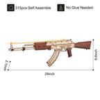 Birch Wood AK‑Style Rubber Band Gun Kit (Natural/Brown) – view 4