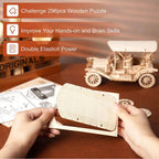 Vintage Car 1:15 Wooden Model Kit — Natural Wood, 20 cm – view 6