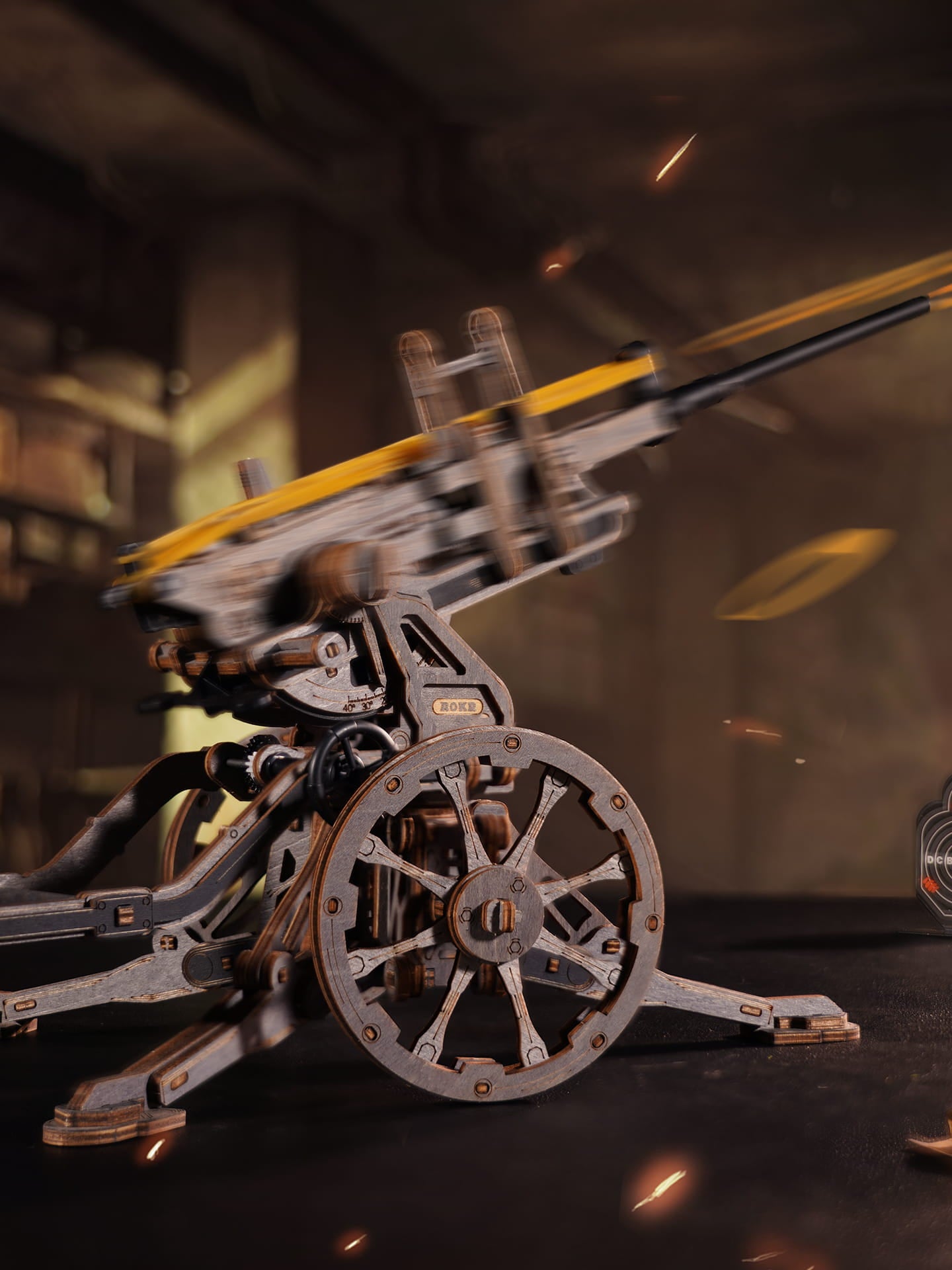 Wooden Town - Antiaircraft Gun – 3D Wooden Puzzle Kit