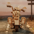 Cruiser Motorcycle Wooden Model Kit — Natural Wood, Wind-Up Engine – view 7