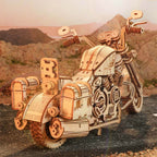 Cruiser Motorcycle Wooden Model Kit — Natural Wood, Wind-Up Engine – view 8
