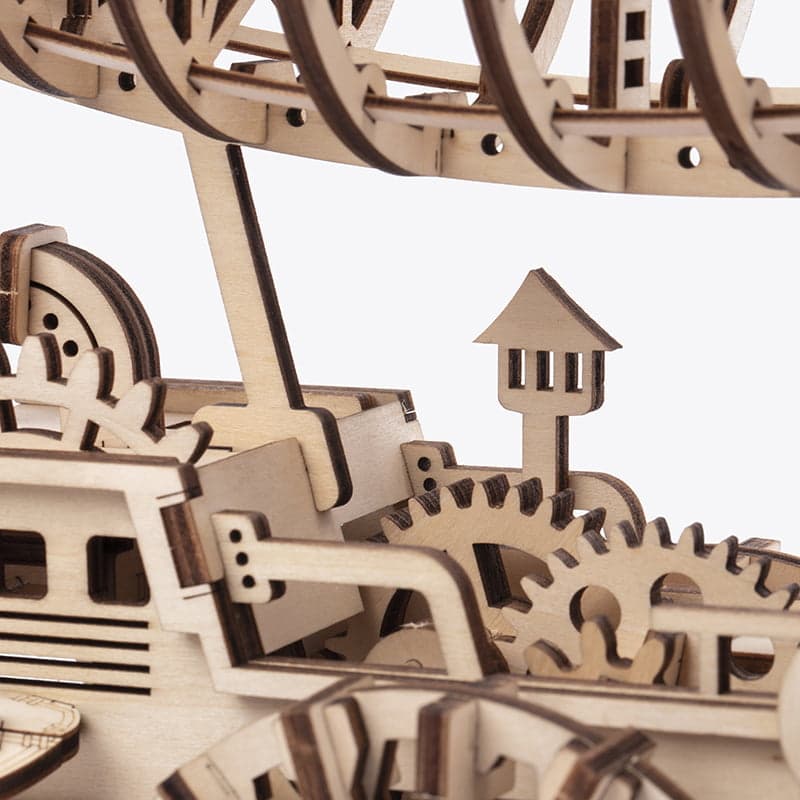 Mechanics Airship Plywood Model Kit — Brown Wooden 3D Airship (229 pcs)