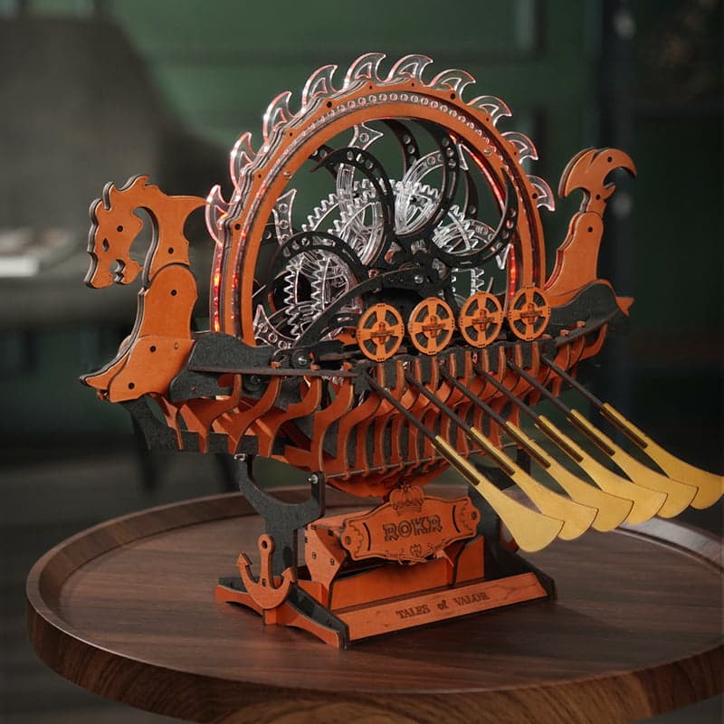Viking Dragon Ship Wooden Model Kit – Interactive Decor – view 9