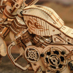 Cruiser Motorcycle Wooden Model Kit — Natural Wood, Wind-Up Engine – view 9