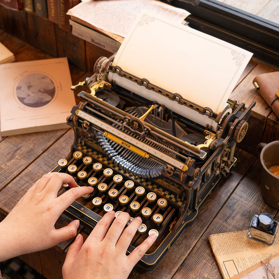 Wooden-Town Mechanical Typewriter Magic Edition 3D wooden mechanical model kit – image 6 of 7