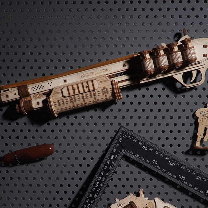 Wooden 3D Shotgun Puzzle Kit — Plywood, 170‑Piece DIY (Non‑Firing) – view 8