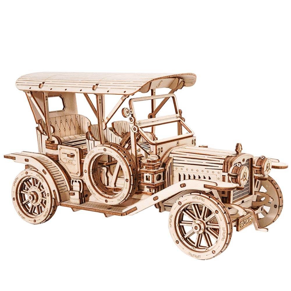 Vintage Car 1:15 Wooden Model Kit — Natural Wood, 20 cm – view 10