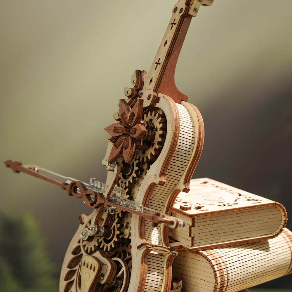 Magic Cello — 24 cm Wooden Mechanical Model Kit (Laser-Cut Plywood) – view 3