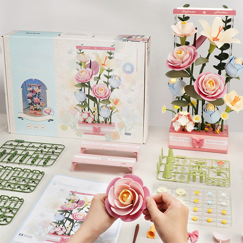 Pastel Floral DIY 3D Puzzle Bouquet – Flower-Box