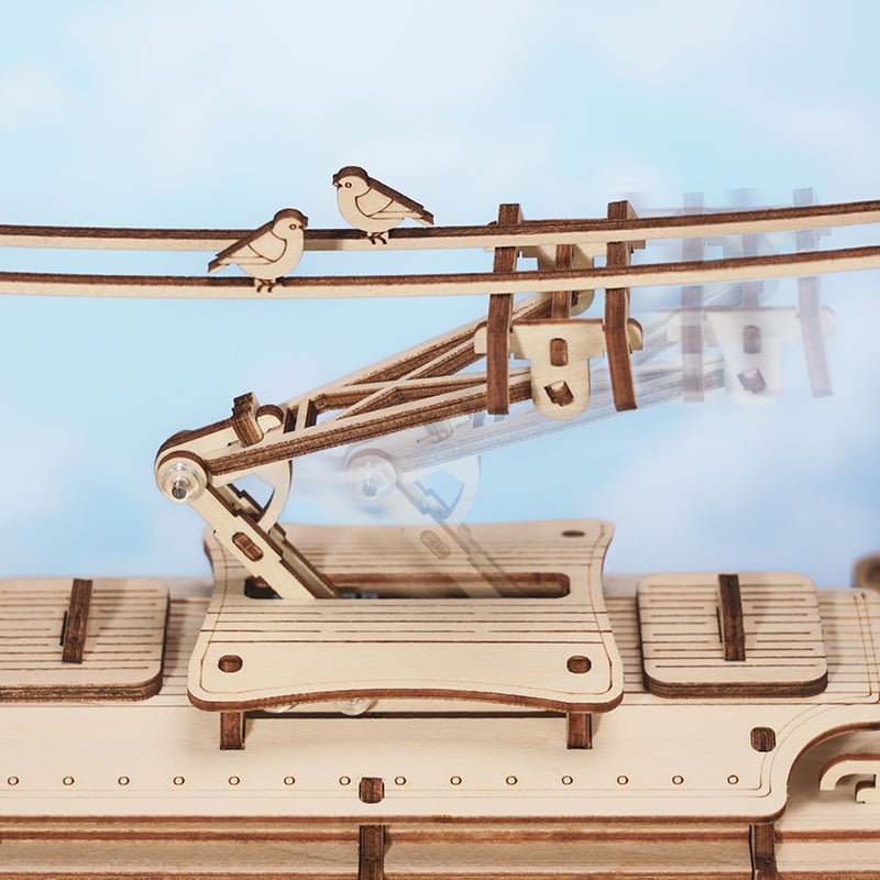Classic City Tram Model – 1:24 Scale Wooden Mechanical Puzzle – view 12