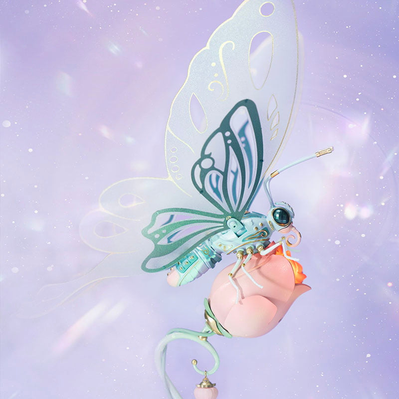 Mechanical Butterfly Model – Educational Decorative Piece with LED Lights – view 8