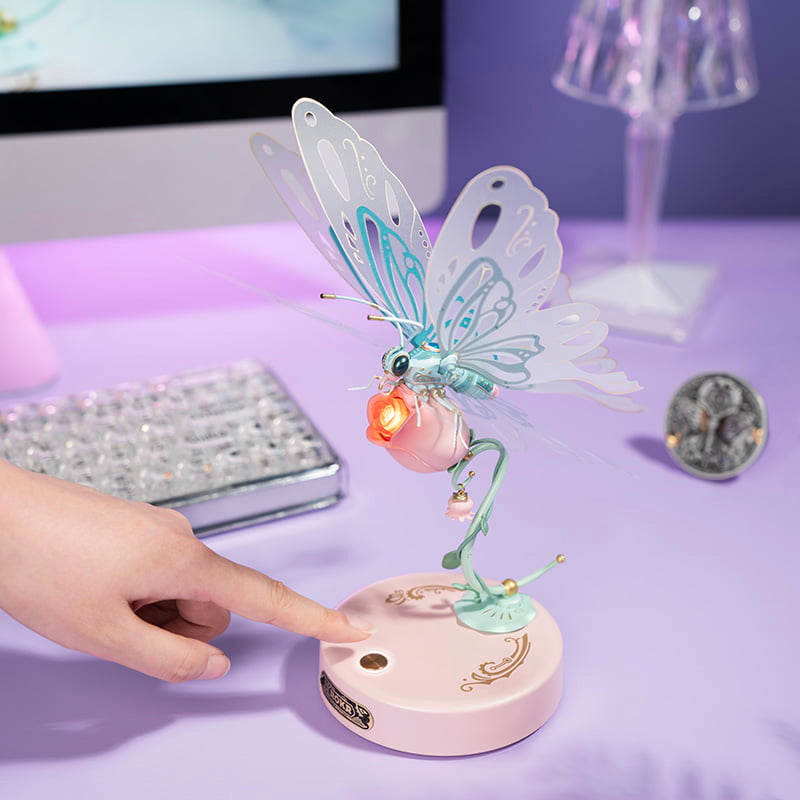 Mechanical Butterfly Model – Educational Decorative Piece with LED Lights – view 7