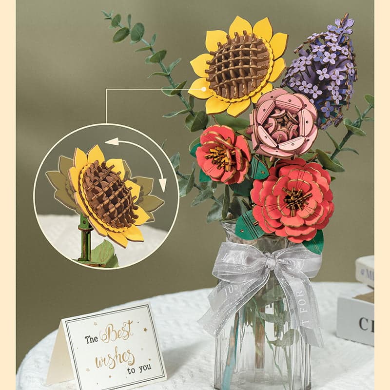 Wooden Sunflower Assembly Craft Kit – DIY Model – view 10