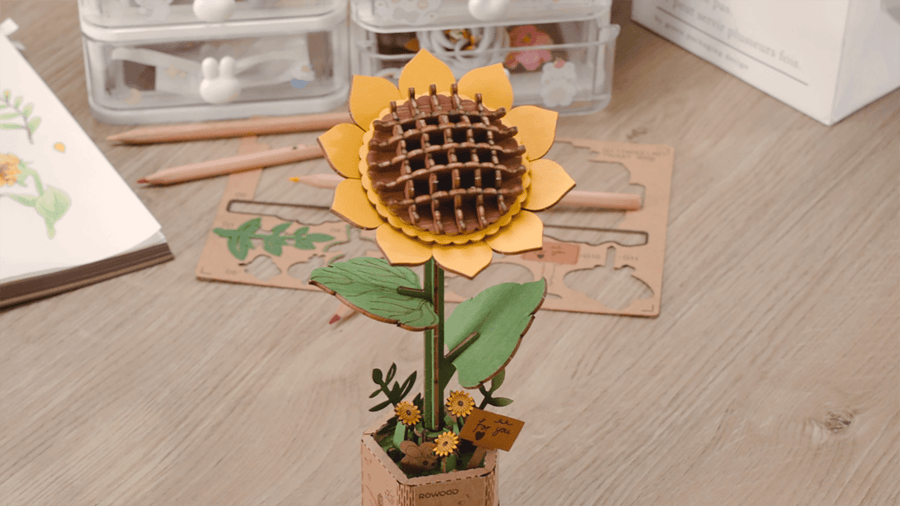 Wooden Sunflower Assembly Craft Kit – DIY Model – view 5
