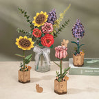 Pink Rose Wooden Flower Assembly Kit – Craft Your Own Elegant Floral Decor – view 6