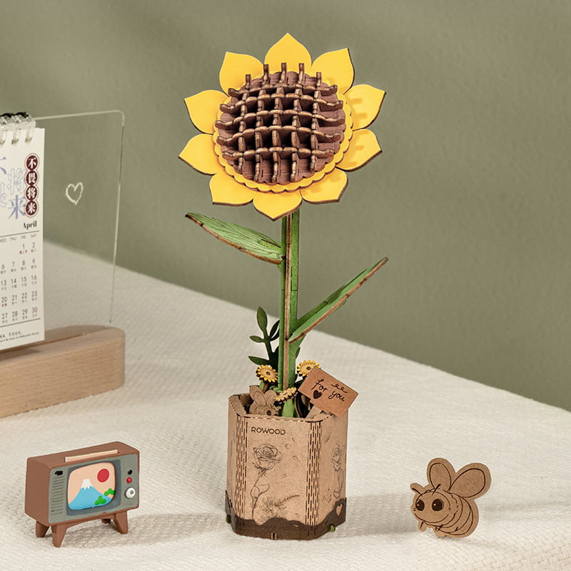 Wooden Sunflower Assembly Craft Kit – DIY Model