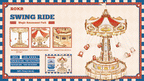 Swing Ride — Vintage Carousel Plywood Model Kit (Red • Beige • Gold) – view 5