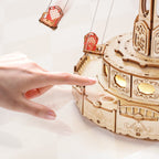 Swing Ride — Vintage Carousel Plywood Model Kit (Red • Beige • Gold) – view 10