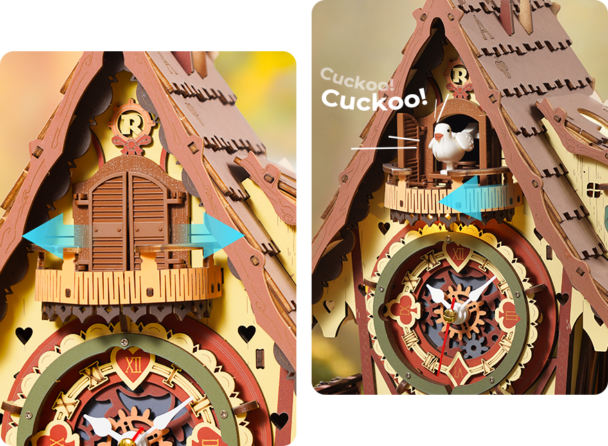 German Cuckoo Clock Mechanical 3D Wooden Puzzle Clock – DIY Fantasy Home Decor – view 2