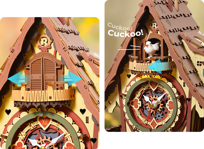 German Cuckoo Clock Mechanical 3D Wooden Puzzle Clock – DIY Fantasy Home Decor