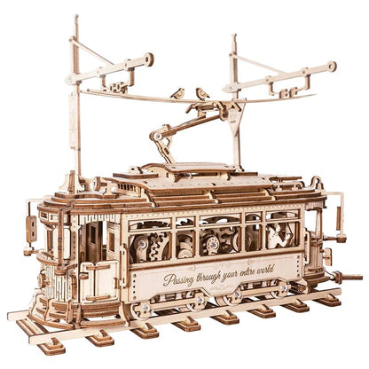 Classic City Tram Model – 1:24 Scale Wooden Mechanical Puzzle