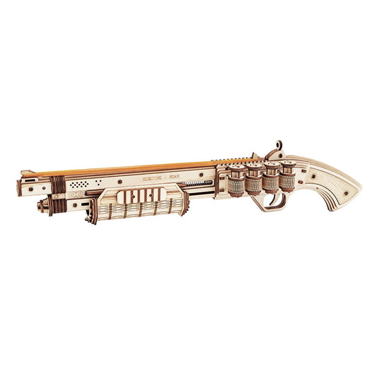 Wooden 3D Shotgun Puzzle Kit — Plywood, 170‑Piece DIY (Non‑Firing)