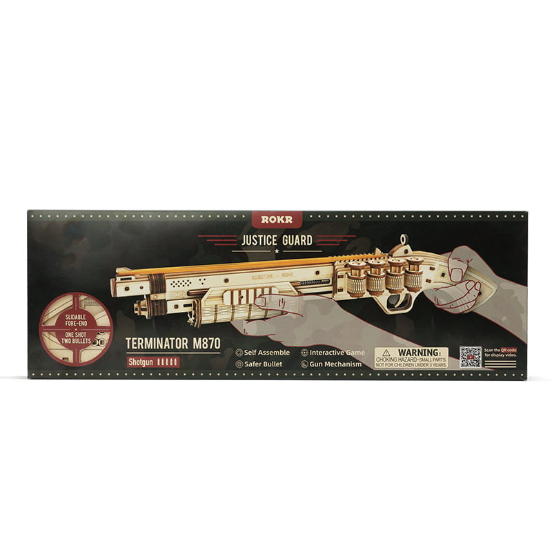 Wooden 3D Shotgun Puzzle Kit — Plywood, 170‑Piece DIY (Non‑Firing) – view 4