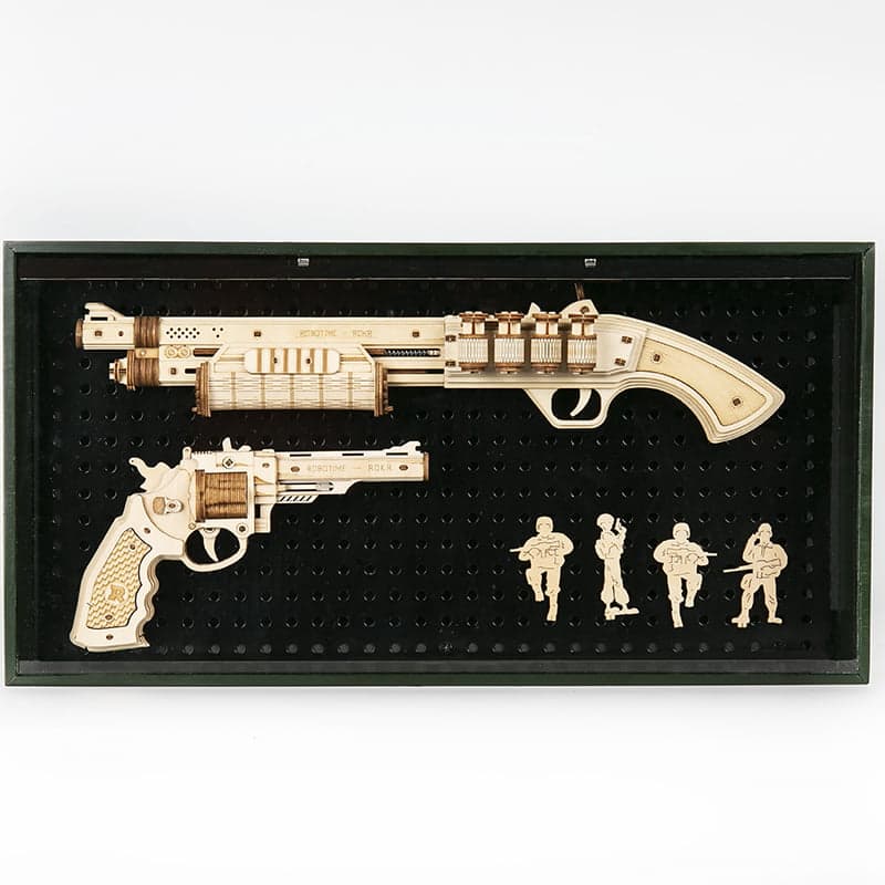 Wooden 3D Shotgun Puzzle Kit — Plywood, 170‑Piece DIY (Non‑Firing)