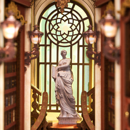 Wooden-Town - Library of Wonders Book Nook 3D Wooden Puzzle Kit with LED