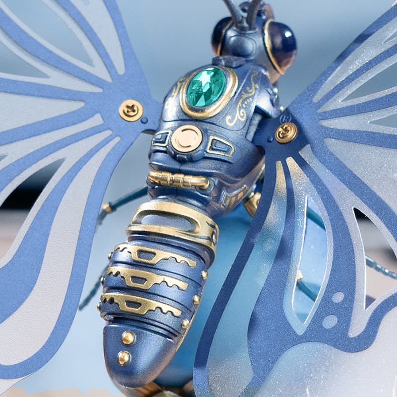 Mechanical Butterfly Model – Educational Decorative Piece with LED Lights – view 3