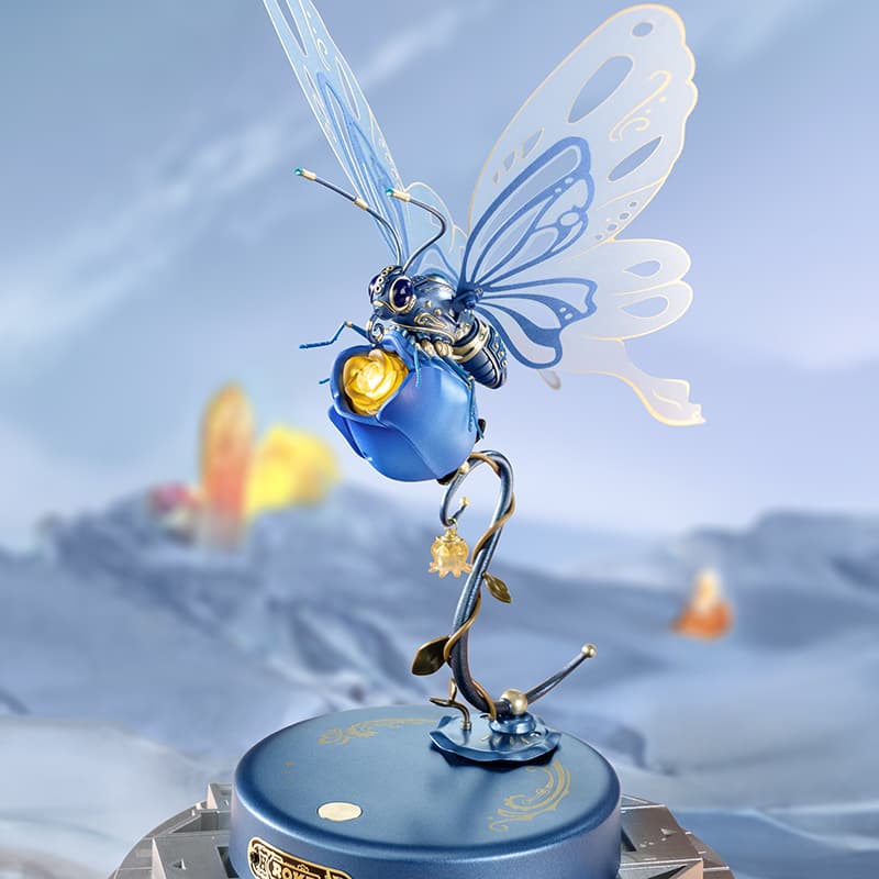 Mechanical Butterfly Model – Educational Decorative Piece with LED Lights – view 5