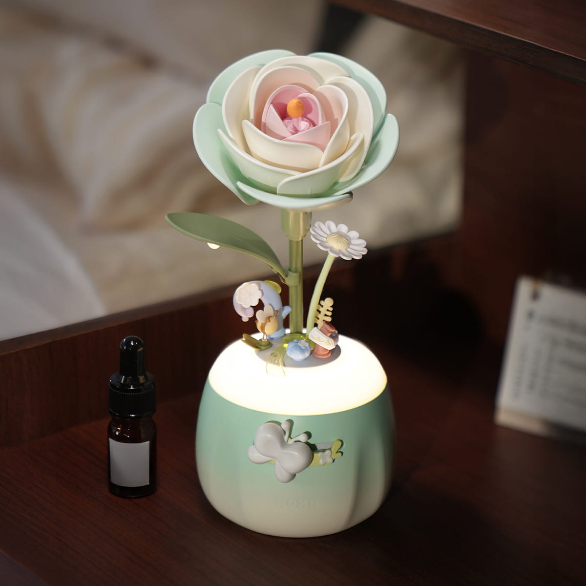 Wooden-Town Minty Camellia Lamp 3D wooden flower lamp kit – image 2 of 5