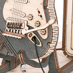 Natural Wood Electric Guitar Model Kit with Amp — Plywood, 289 Pieces – view 3