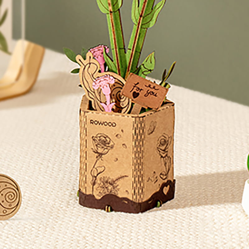 Pink Carnation Wooden Craft Model Kit – view 3
