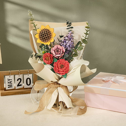 Handcrafted Wooden Flower Bouquet – DIY Decorative Home Décor Kit – view 8