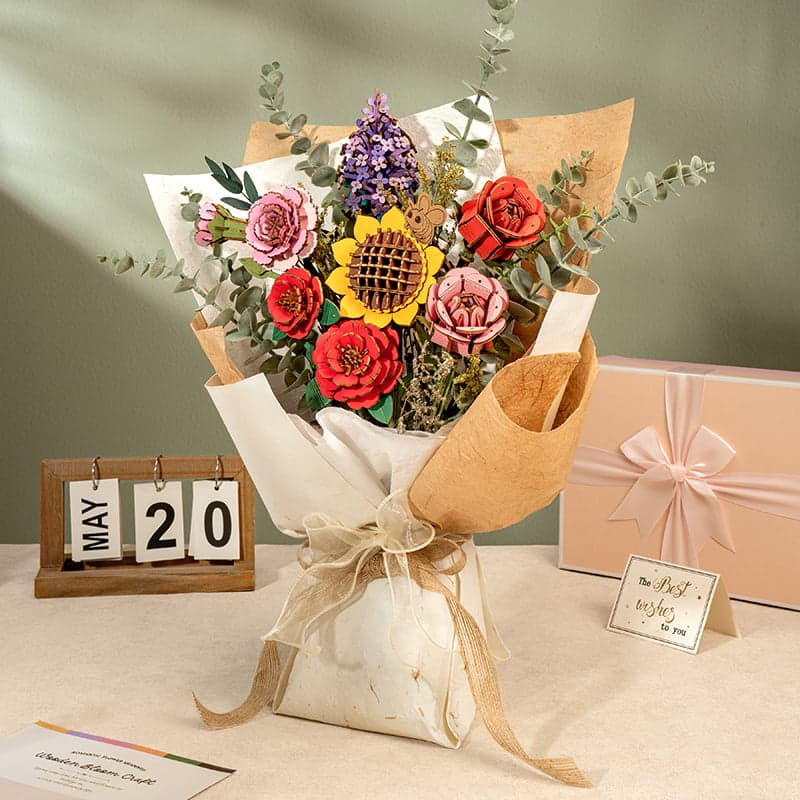 Pink Carnation Wooden Craft Model Kit