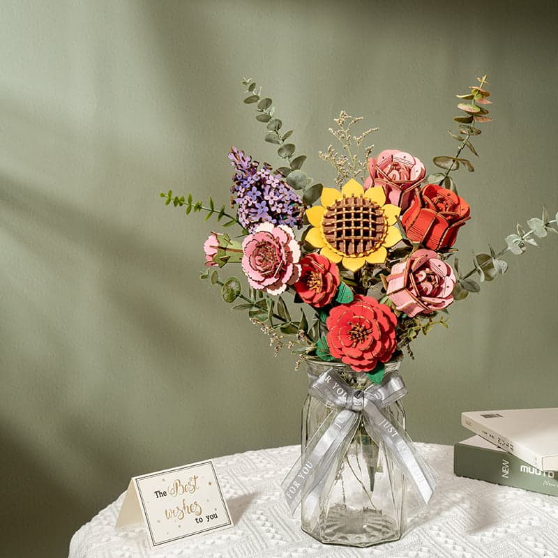 Pink Carnation Wooden Craft Model Kit