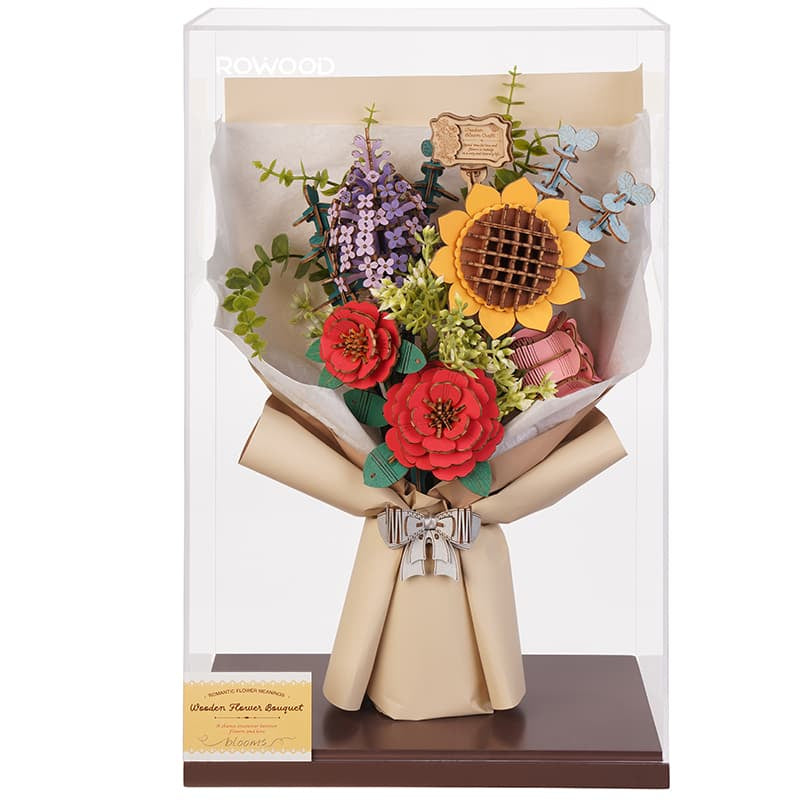 Handcrafted Wooden Flower Bouquet – DIY Decorative Home Décor Kit – view 4