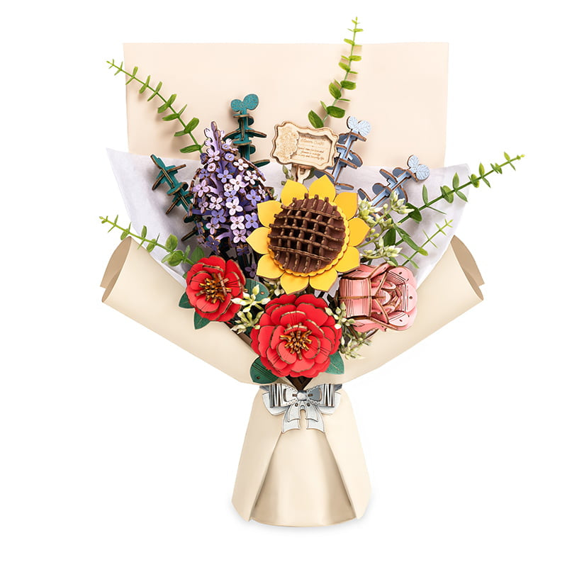 Handcrafted Wooden Flower Bouquet – DIY Decorative Home Décor Kit – view 7