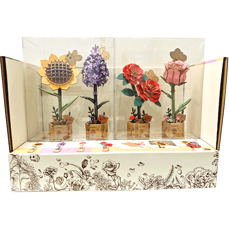 Pink Rose Wooden Flower Assembly Kit – Craft Your Own Elegant Floral Decor