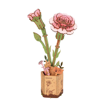 Pink Carnation Wooden Craft Model Kit