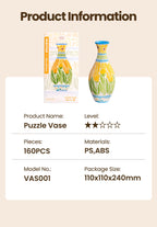 Wooden-Town Sunset Mosaic Puzzle Vase 3D flower vase puzzle kit – image 4 of 5