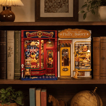 Wooden-Town - Fluffy Bakery 3D Wooden Puzzle Book Nook with LED Light5