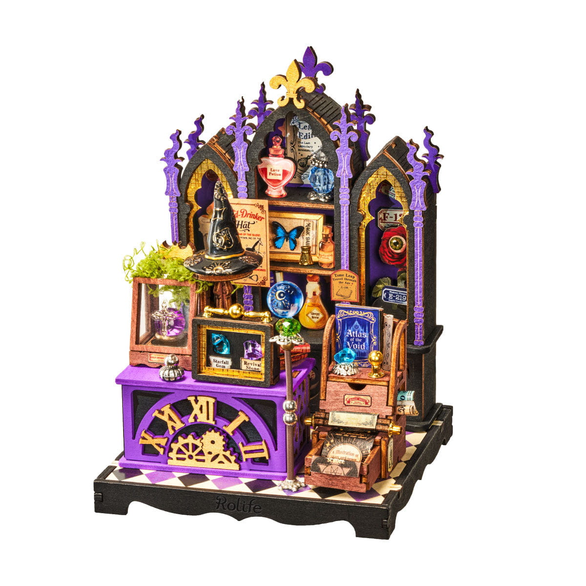 Wooden-Town Curio Corner 3D Wooden Puzzle DIY Miniature Kit1