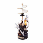 Mechanical model of a ship propeller and engine on a white background